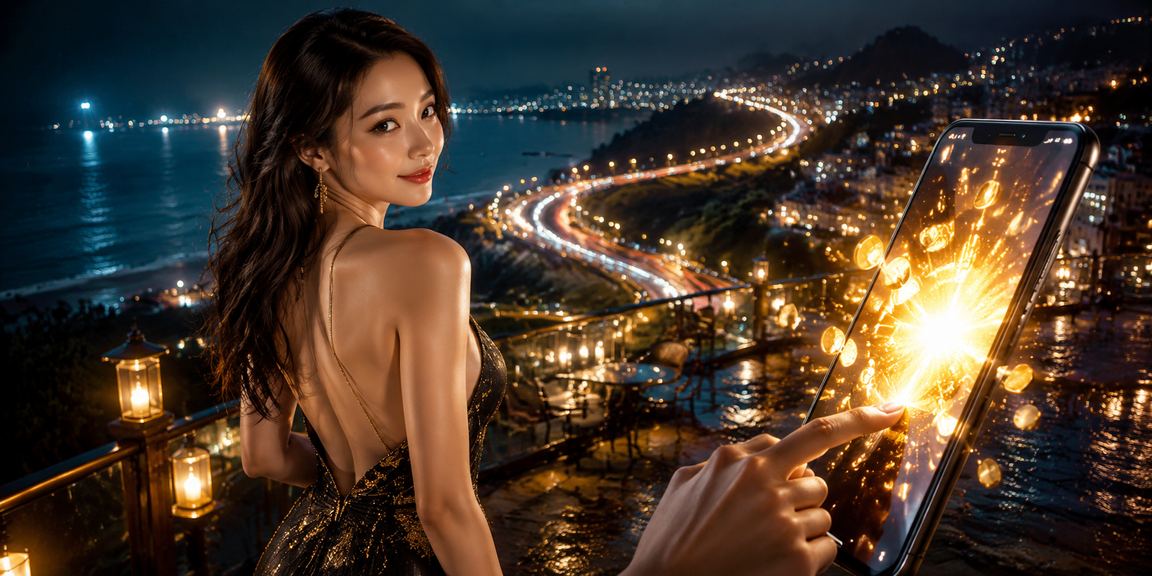 Người chơi sử dụng điện thoại chơi casino trên bãi biển Đà Lạt